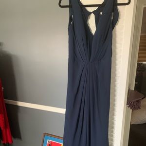 Navy long Elegant Bridesmaids Dress